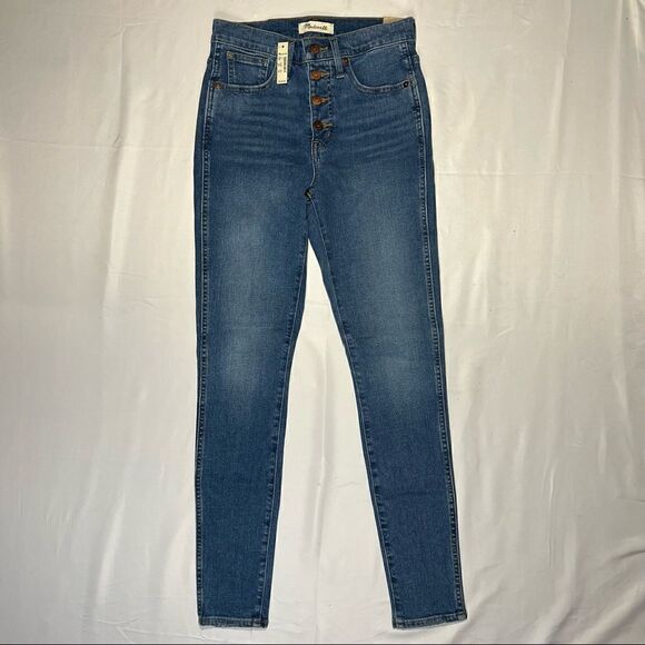 NWT Madewell 10" High Rise Skinny Denim in Dewitt Wash Jeans 26 - Picture 1 of 10